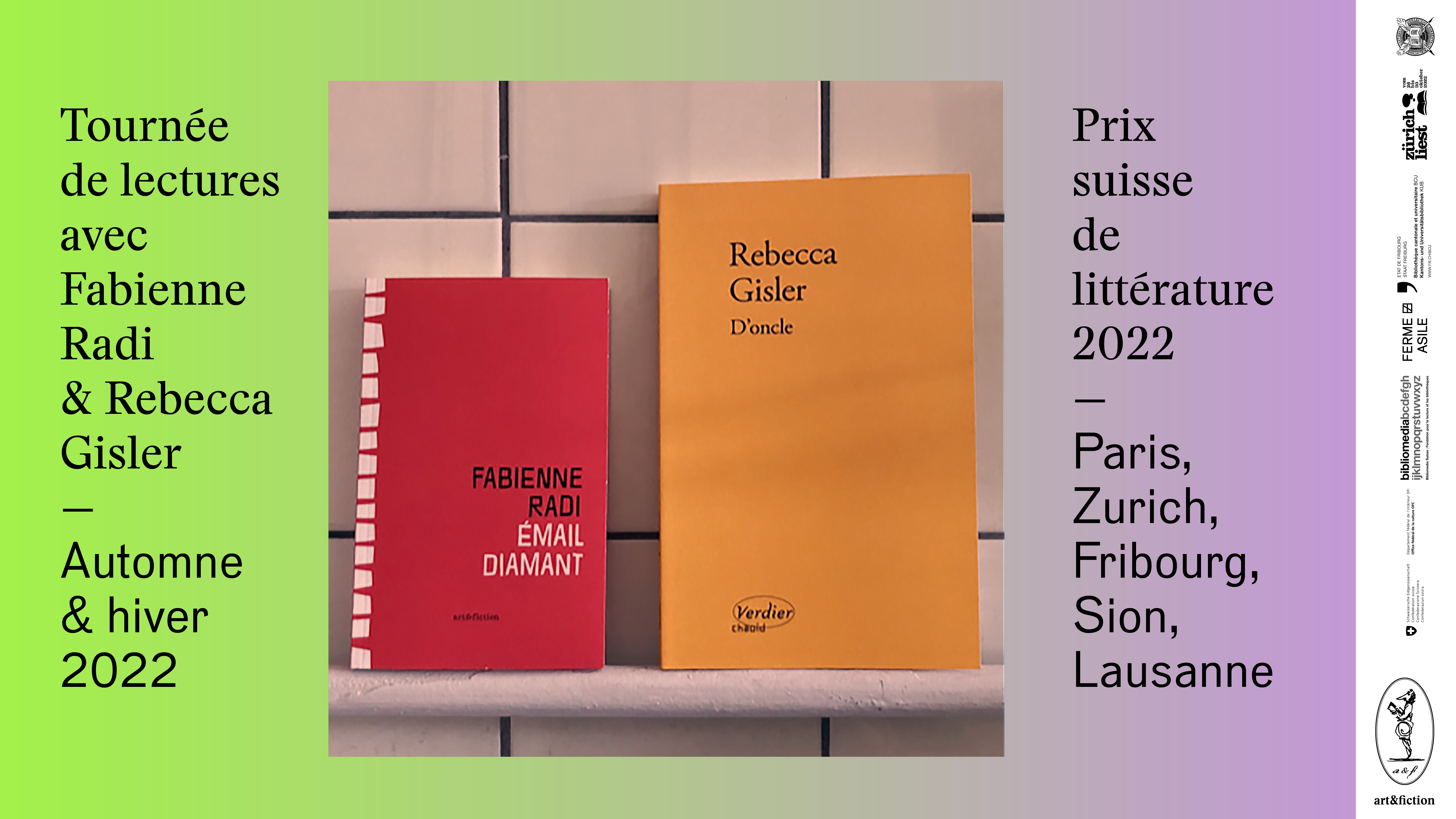 Tournée de lectures avec Fabienne Radi & Rebecca Gisler
