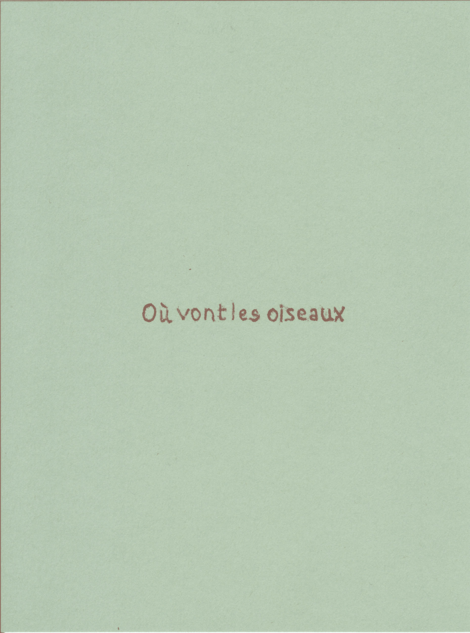 Carte en monotype par Naomi Del Vecchio, extraite de «La Volée»