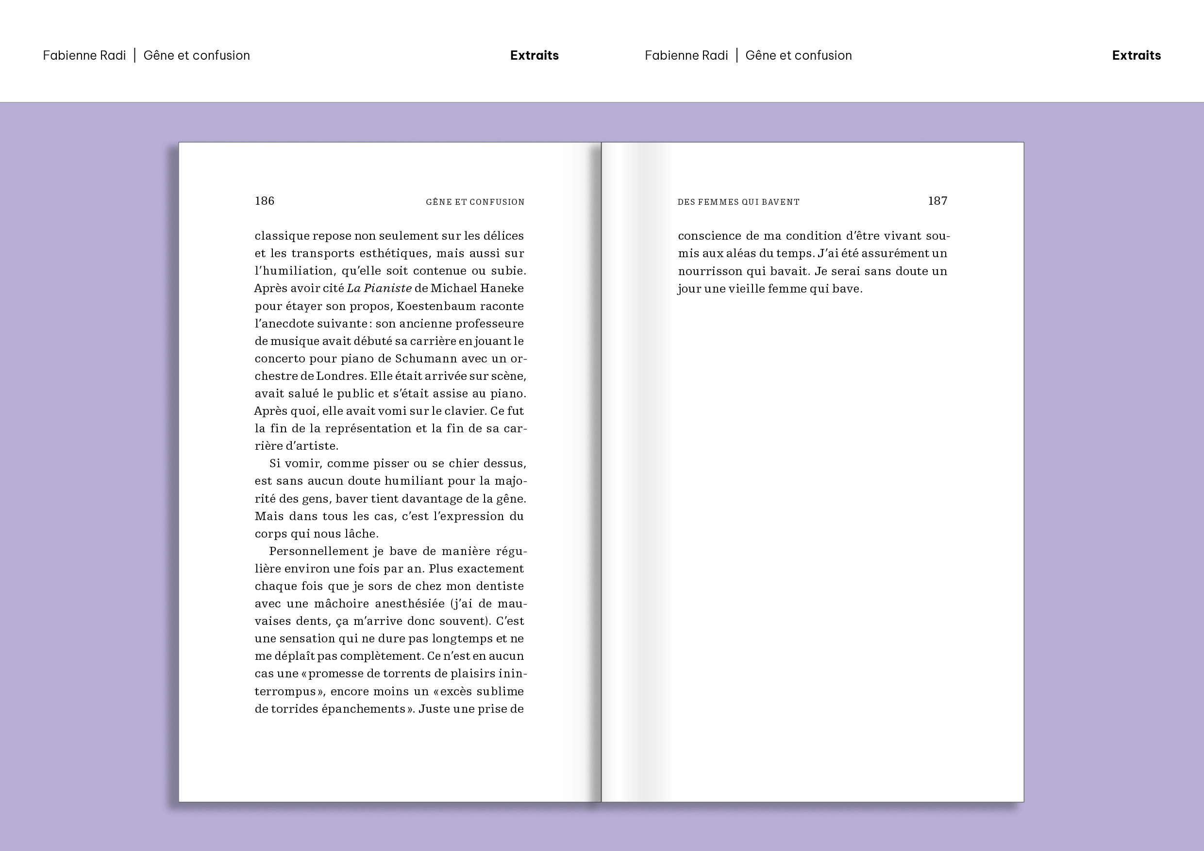 Extraits «Gêne et confusion» de Fabienne Radi