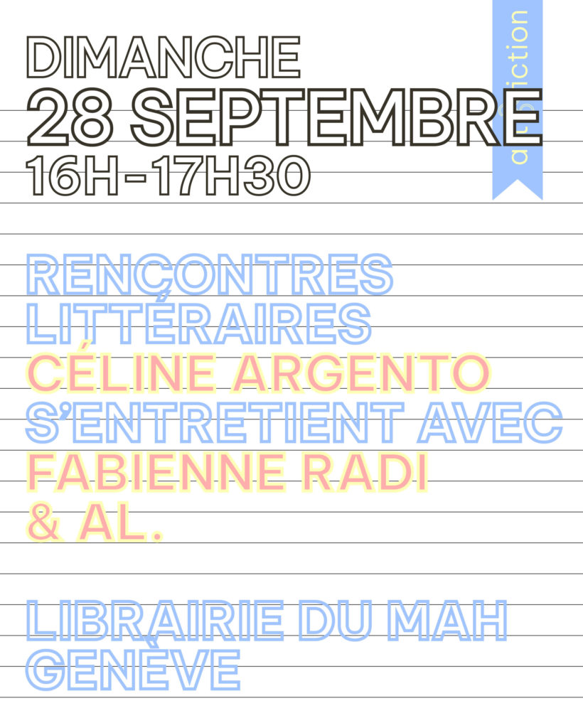 Fabienne Radi aux rencontres littéraires au Musée d’Art et d’Histoire