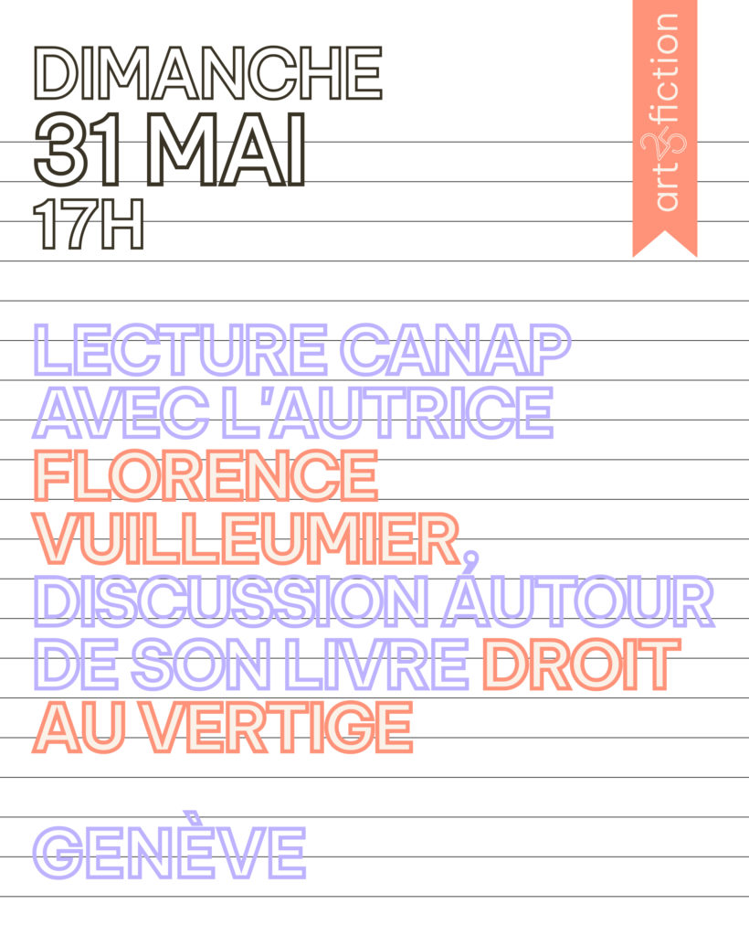 Lecture Canap&rsquo; avec Florence Vuilleumier pour «Droit au vertige»