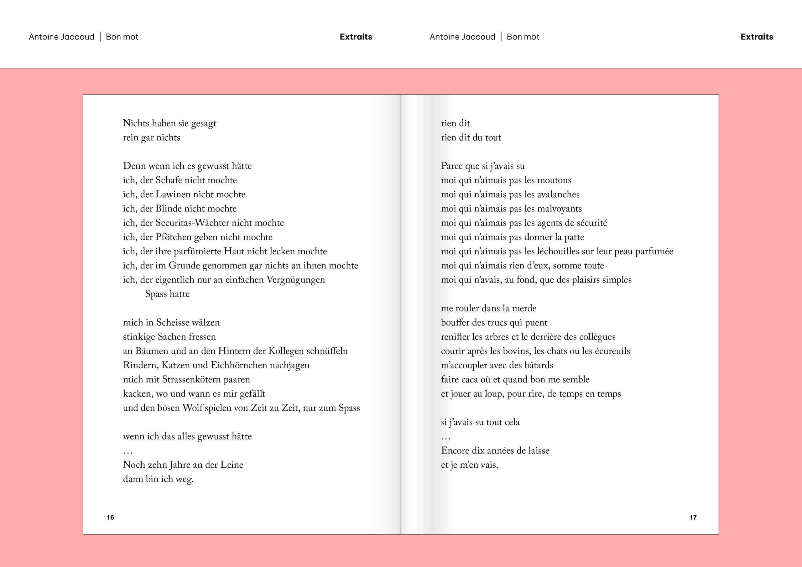 Extraits «Bon mot» d'Antoine Jaccoud