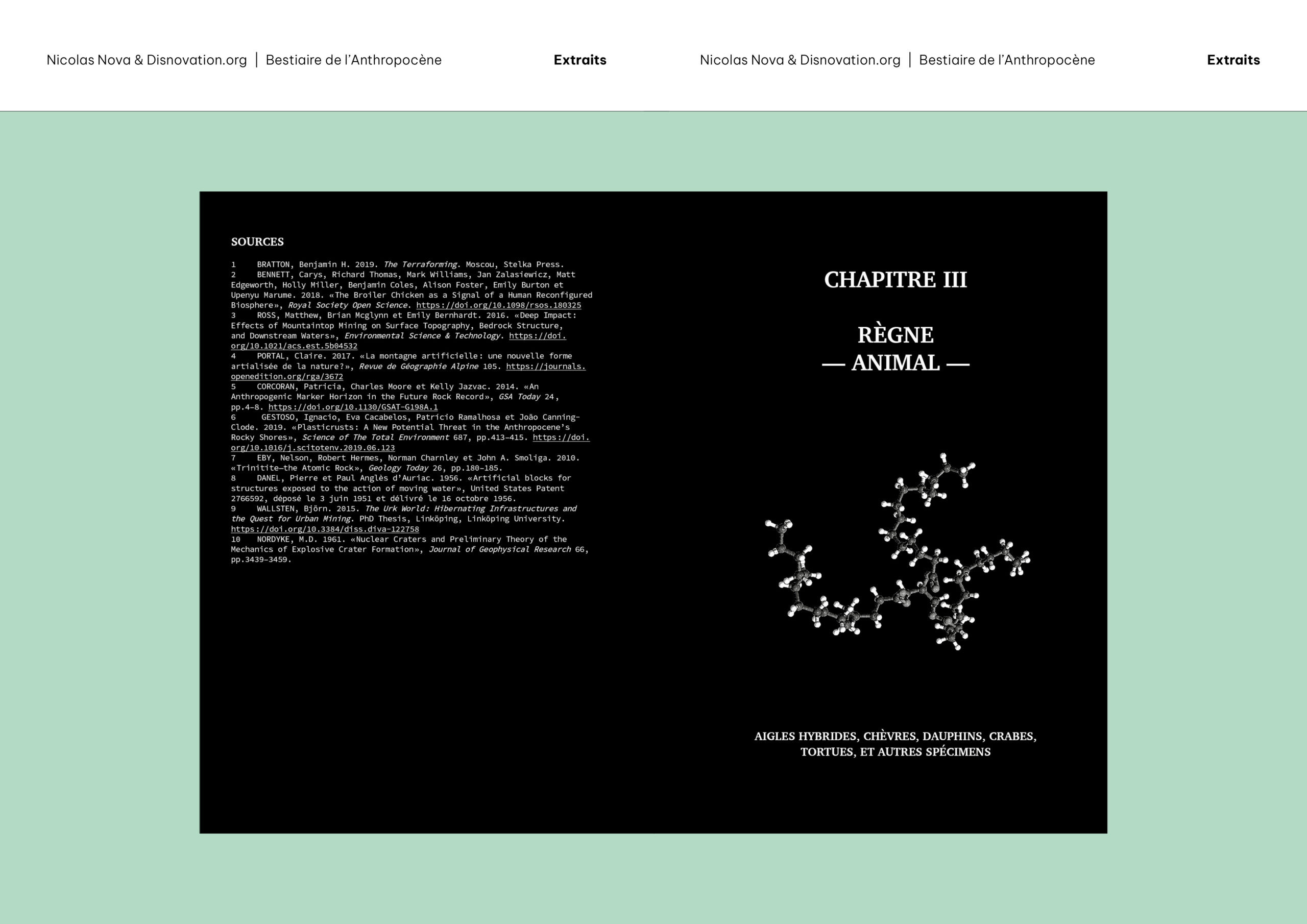 Extraits «Bestiaire de l'Anthropocène» de Nicolas Nova et Disnovation.org