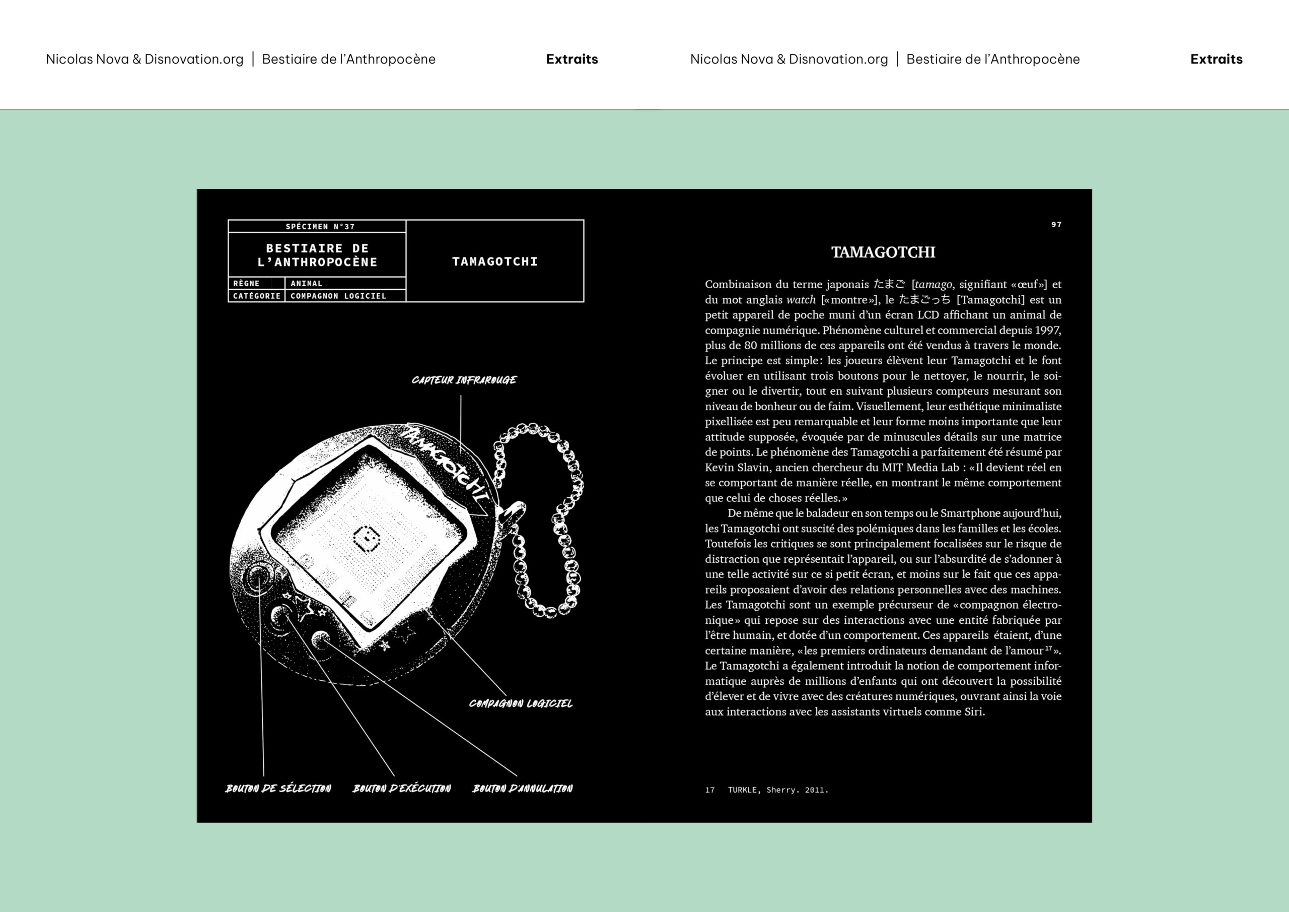 Extraits «Bestiaire de l'Anthropocène» de Nicolas Nova et Disnovation.org