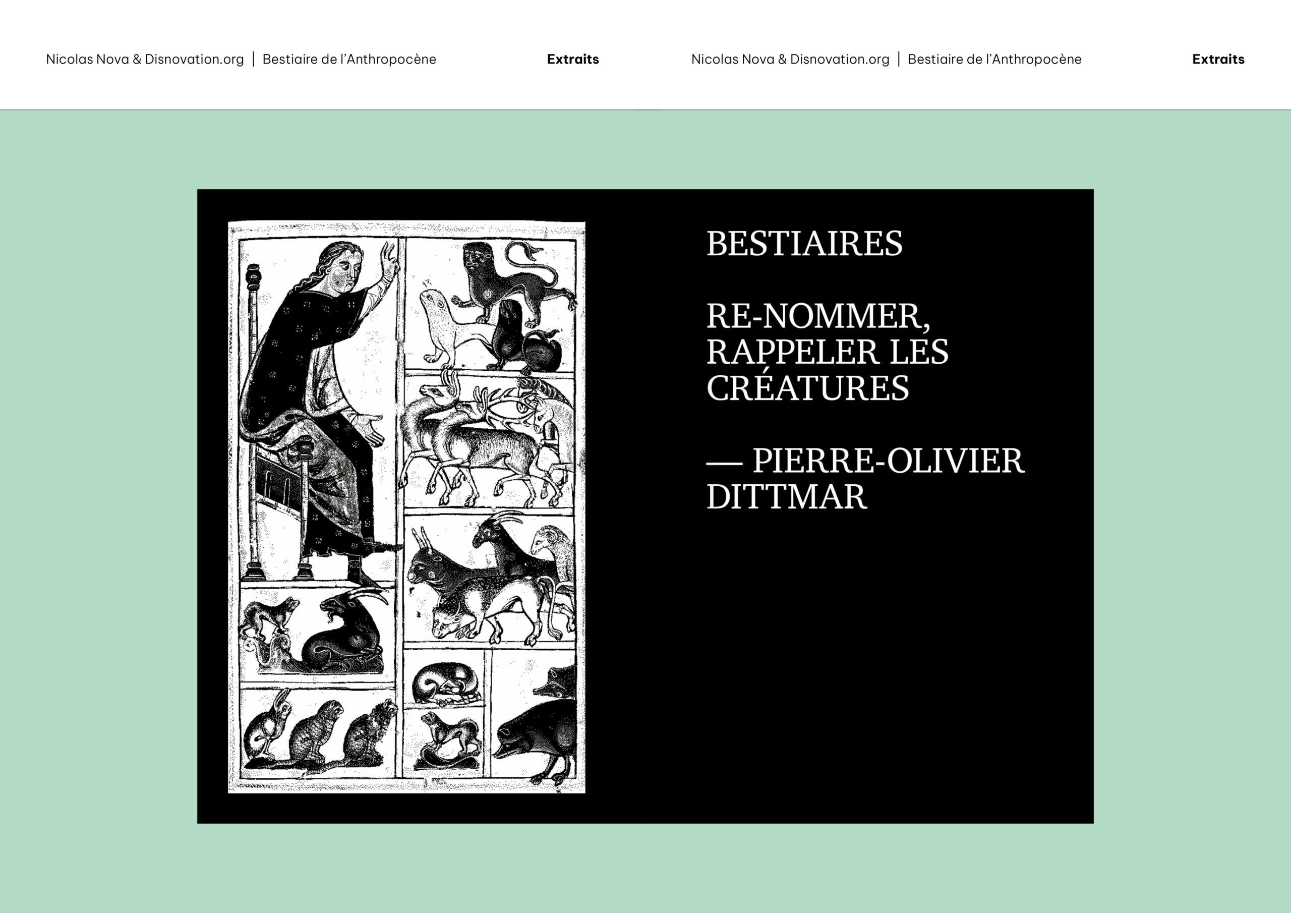 Extraits «Bestiaire de l'Anthropocène» de Nicolas Nova et Disnovation.org