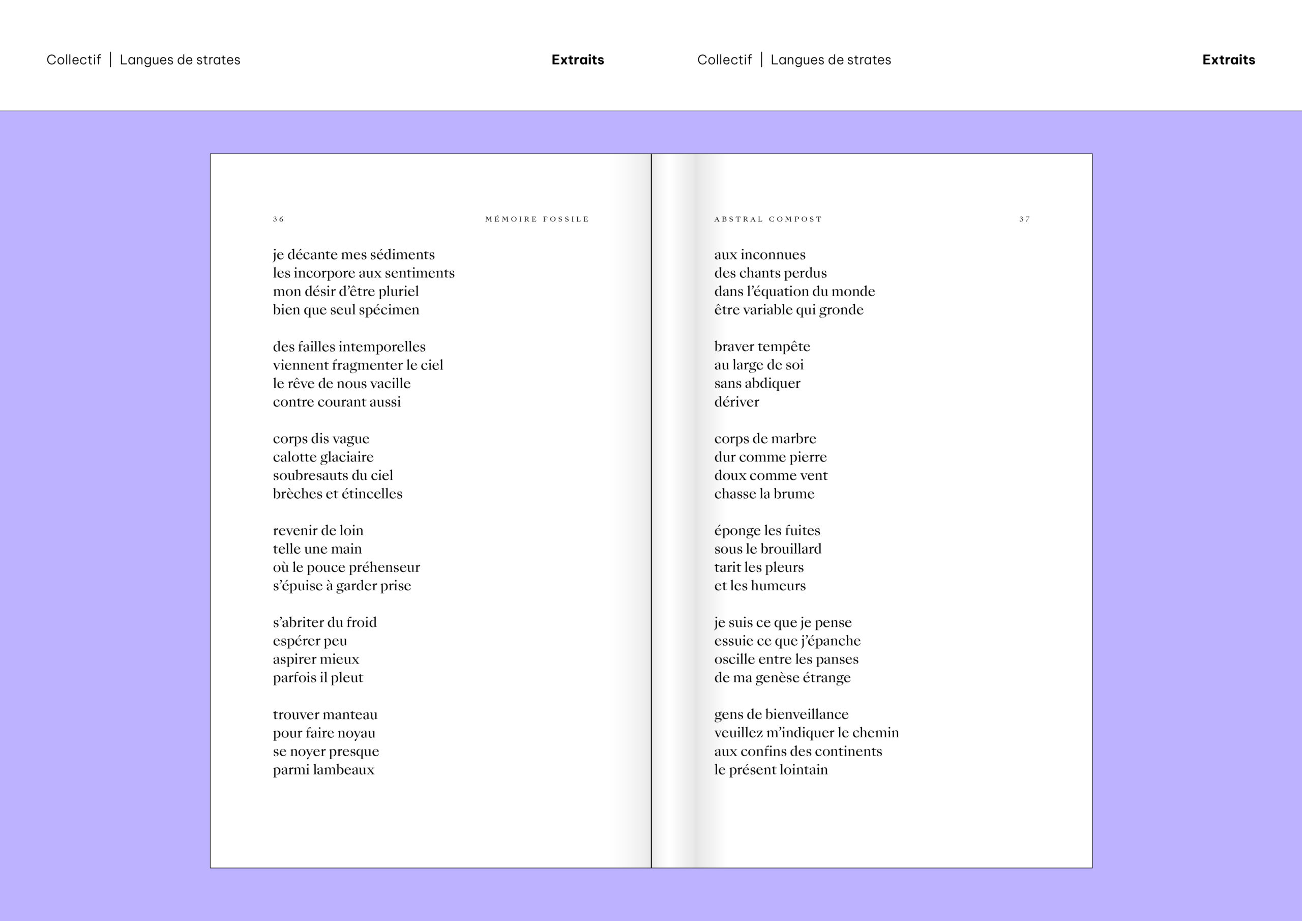 Extraits «Langues de strates»