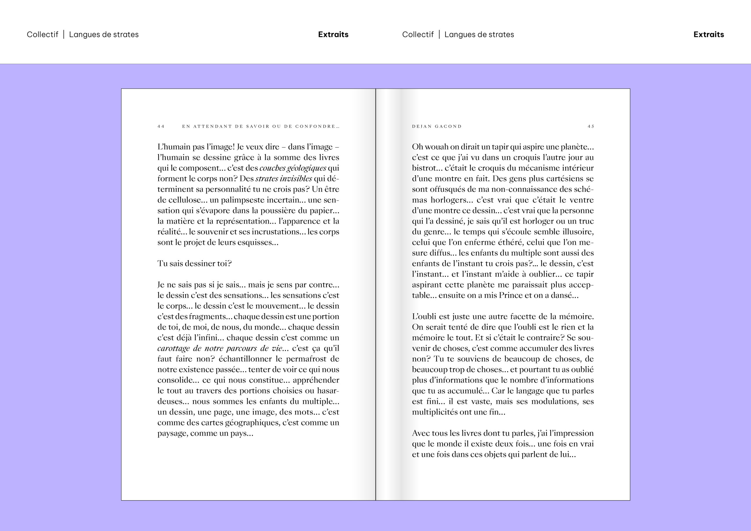 Extraits «Langues de strates»