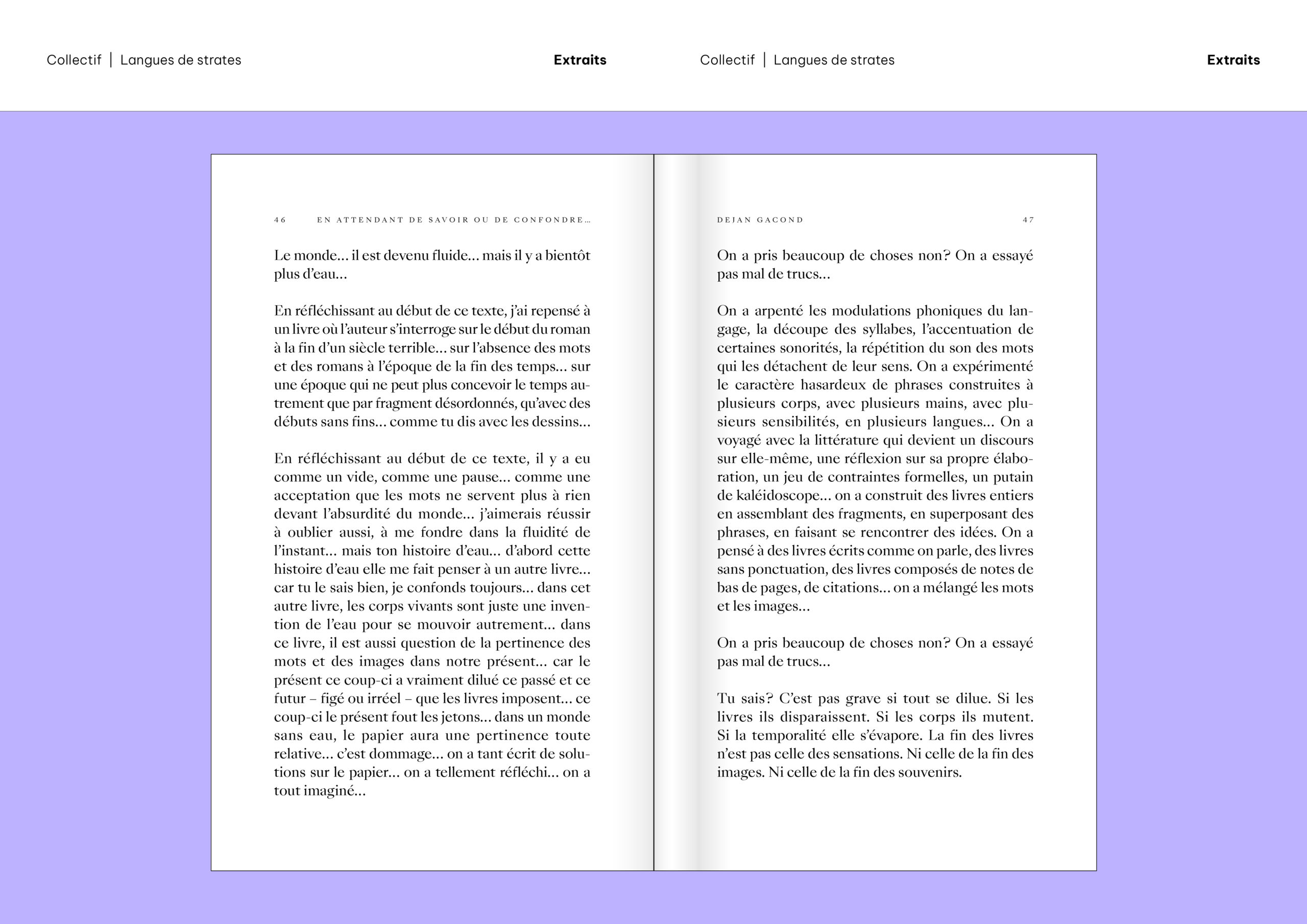 Extraits «Langues de strates»